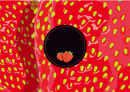 创意草莓表面与标签背景矢量图背景