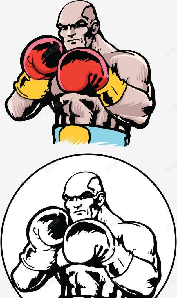 泰拳运动员png免抠素材_88icon https://88icon.com 拳击手套 拳击选手 插画 泰拳