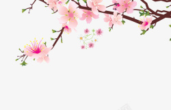 粉色中国风桃花装饰图案素材
