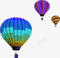 空中的彩色热气球素材