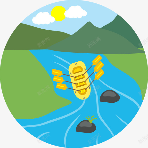 划船漂流png免抠素材_88icon https://88icon.com PNG PNG背景 免抠 免抠背景 免费下载 划船漂流 广告设计 手绘卡通 矢量手绘标签