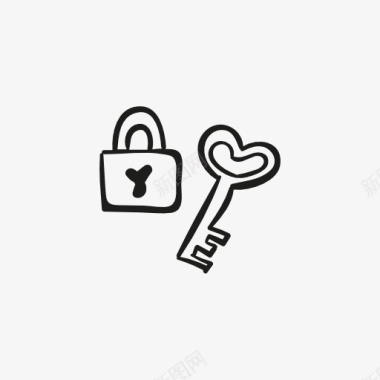钥匙锁钥匙和锁图标图标