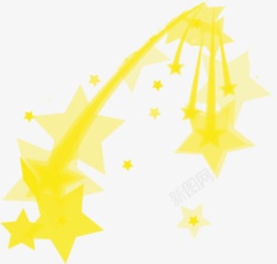 黄色梦幻五角星装饰素材
