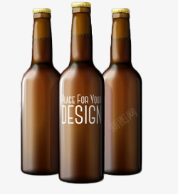 三个棕色瓶子创意素材