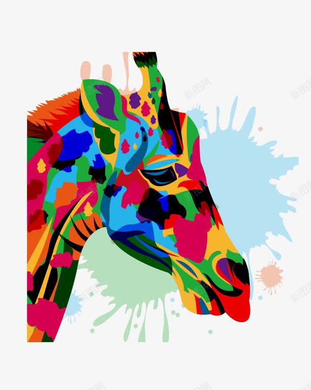 马头png免抠素材_88icon https://88icon.com 动物 卡通 手绘 抽象动物 抽象彩色马 画画 矢量动物 马PNG 马头 高清图