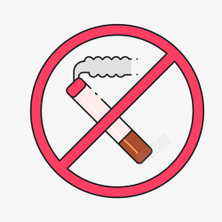 红色禁止吸烟标签素材