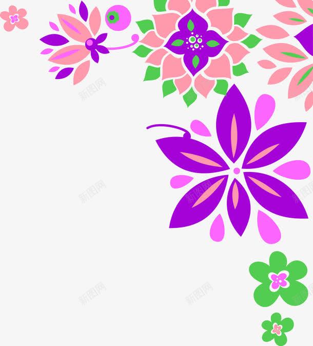 手绘粉紫色花纹装饰png免抠素材_88icon https://88icon.com 紫色 花纹 装饰