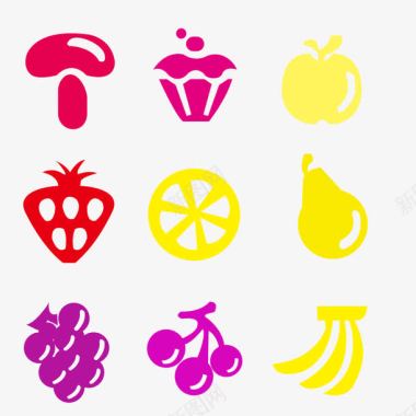 水果扁平化水果透明图标图标