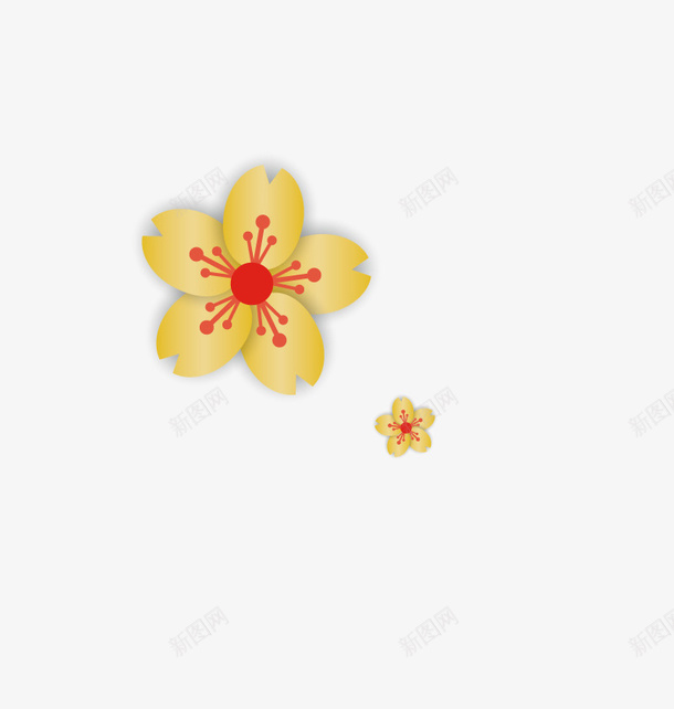 黄色小花矢量图ai免抠素材_88icon https://88icon.com PNG免费素材 矢量素材 红蕊 花卉 高清图 矢量图