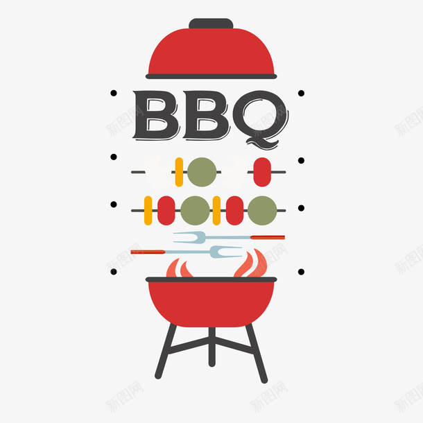 卡通烧烤创意海报矢量图ai免抠素材_88icon https://88icon.com BBQ 创意 扁平化 海报设计 烧烤 矢量图