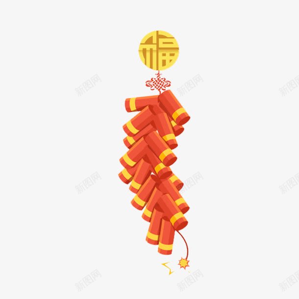 卡通爆竹png免抠素材_88icon https://88icon.com 喜庆 简约 红色 鞭炮