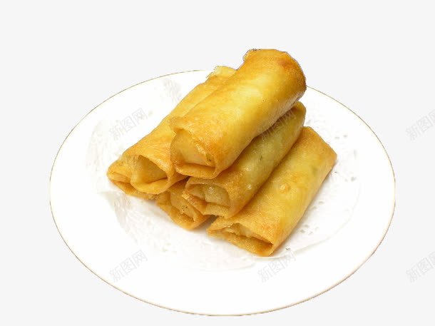 一盘炸春卷png免抠素材_88icon https://88icon.com 新年食品 炸制食品 炸春卷 食物