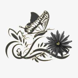 蝴蝶装饰边框花纹素材
