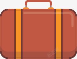 棕色旅行箱简约棕色手提箱子矢量图高清图片