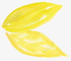 水彩两片黄色叶子素材