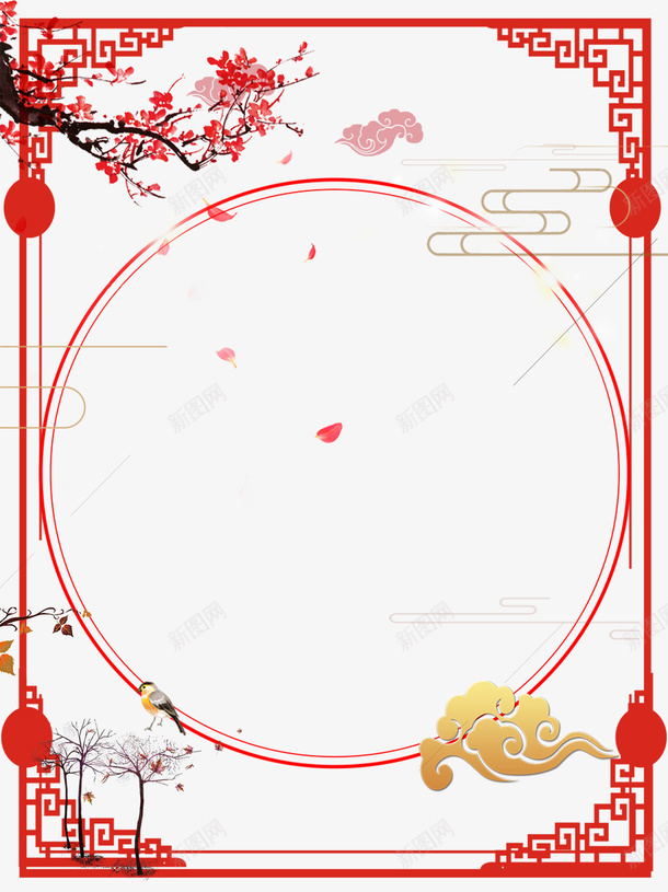 古风线框梅花祥云灯笼psd免抠素材_88icon https://88icon.com 古风 梅花 灯笼 祥云 线框