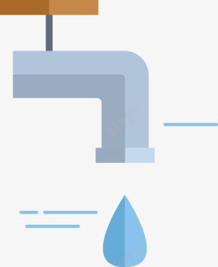 扁平化水龙头矢量图图标图标