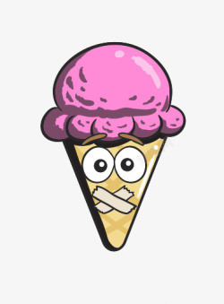 卡通表情符号卡通锥奶油表情符号冰蛋卷冰淇凌高清图片