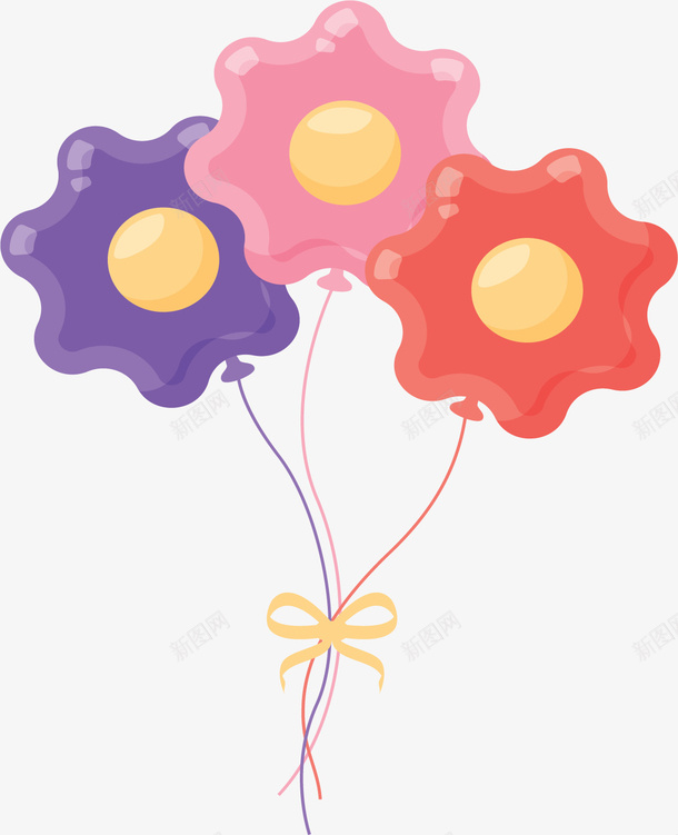 可爱花朵儿童节气球矢量图ai免抠素材_88icon https://88icon.com 儿童节 儿童节气球 气球束 矢量png 花朵 花朵气球 矢量图