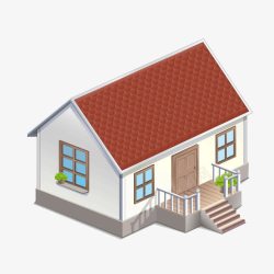 白色中式建筑房屋素材