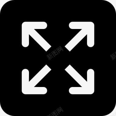 扩展按钮黑色方形接口符号图标图标