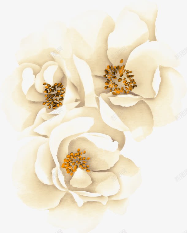 手绘白色花瓣唯美png免抠素材_88icon https://88icon.com 白色 花瓣