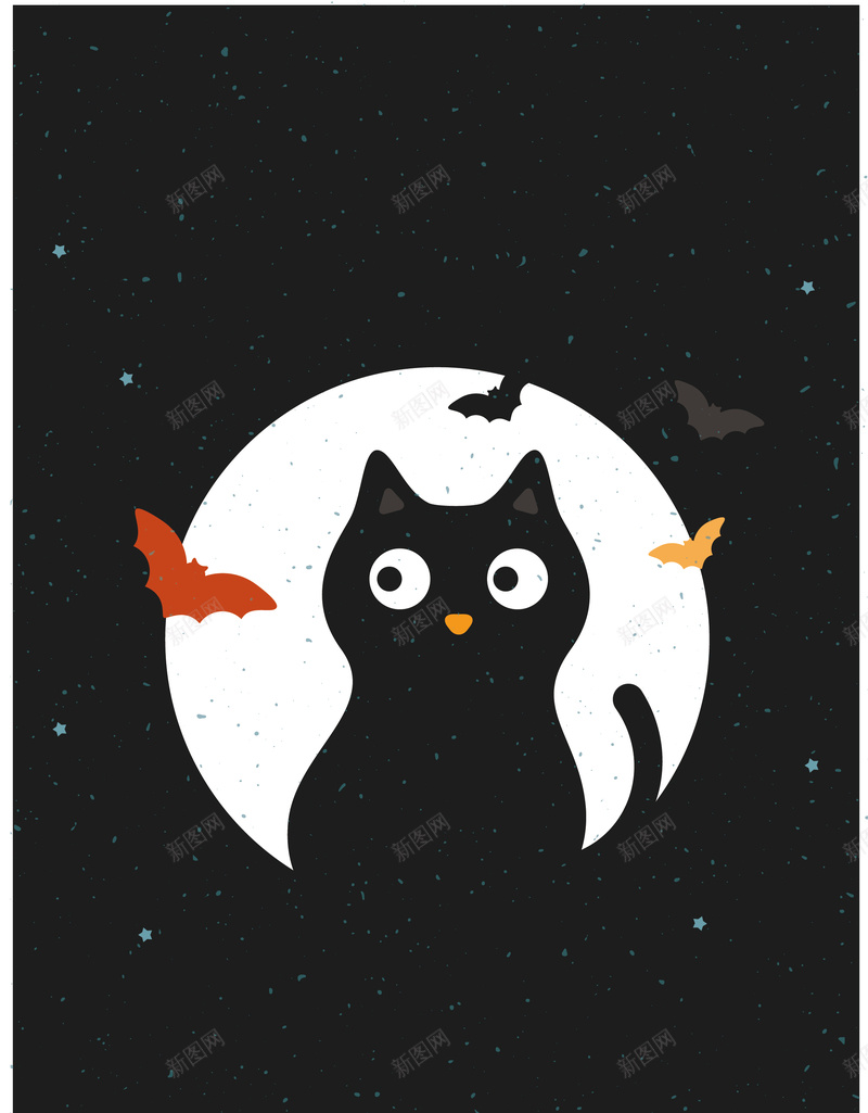 万圣节海报背景矢量图ai设计背景_88icon https://88icon.com 万圣节 恐怖 月光 蝙蝠 黑猫 矢量图
