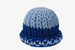 蓝色编织毛线帽子素材