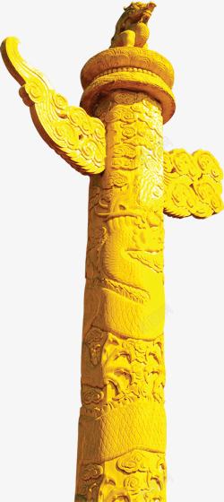 黄色荣耀华表美景雕塑素材