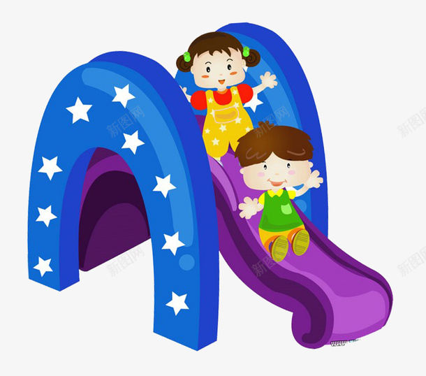 儿童滑梯png免抠素材_88icon https://88icon.com 儿童 卡通 可爱 手绘 滑梯 玩耍 红色 蓝色
