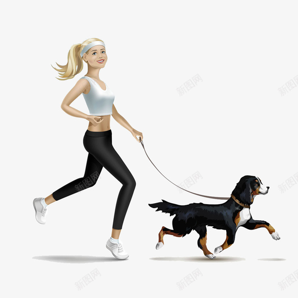 女孩牵着黑狗矢量图eps免抠素材_88icon https://88icon.com 女孩 跑步 运动 黑狗 矢量图