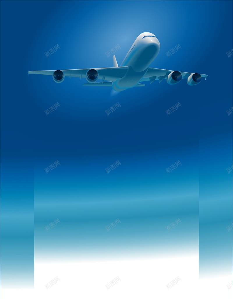 蓝色飞机矢量图ai设计背景_88icon https://88icon.com 客机 航空 蓝色 飞机 飞行 矢量图