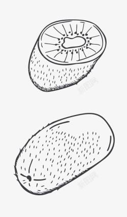 卡通手绘猕猴桃水果素材