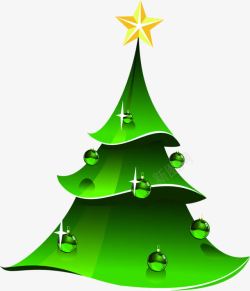 扁平风格创意合成绿色的圣诞树效果素材