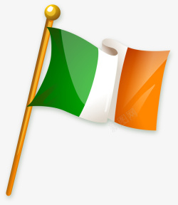 手绘爱尔兰国旗矢量图素材