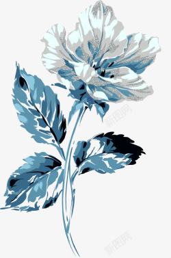 蓝色唯美花朵植物美景素材