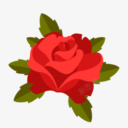 装饰卡通扁平化玫瑰花矢量图素材