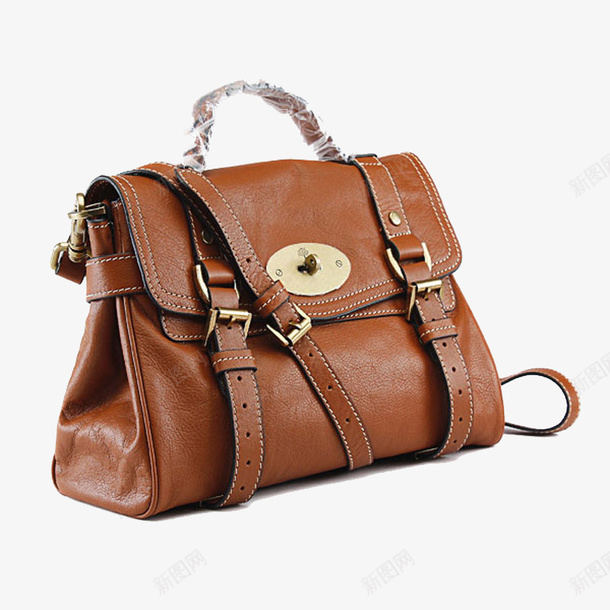 棕色软皮复古邮差包png免抠素材_88icon https://88icon.com 产品实物 复古 女包 棕色 邮差包 配饰