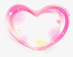 粉色清新爱心效果元素素材