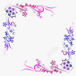 手绘紫色花朵背景图案素材