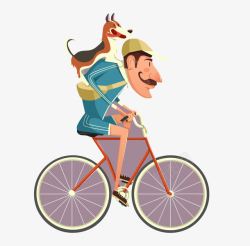 卡通骑自行车的人素材