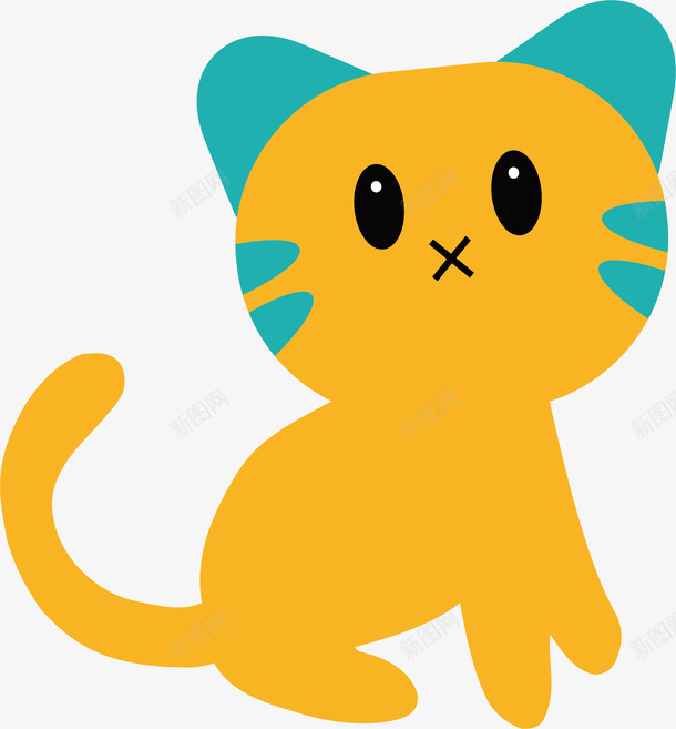 卡通黄猫矢量图ai免抠素材_88icon https://88icon.com 卡通动物 卡通手绘 玩偶 装饰图案 黄猫 矢量图