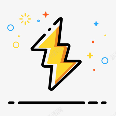 闪电符号2017年电的标志矢量图图标图标