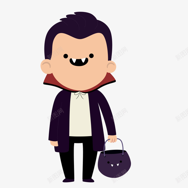 卡通万圣节的人物矢量图ai免抠素材_88icon https://88icon.com 万圣节 人物设计 卡通 吸血鬼 尖牙利齿 牙齿 矢量图 角色扮演 黑色