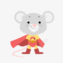 超人老鼠装饰素材