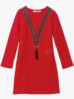 红色连衣裙素材
