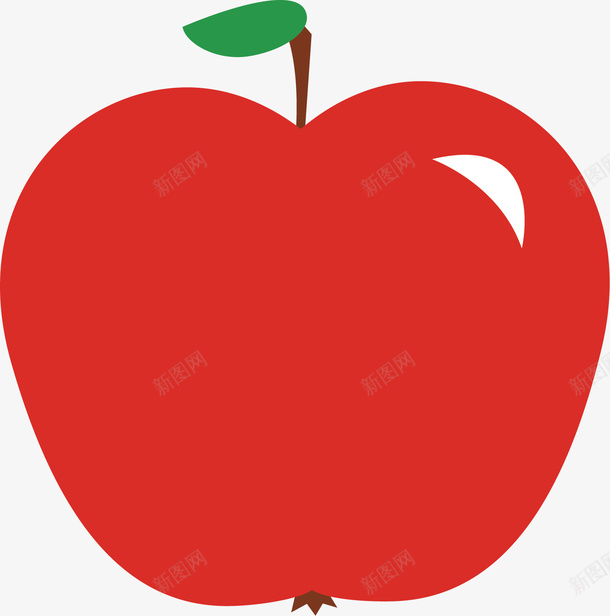 红色的诱人苹果矢量图ai免抠素材_88icon https://88icon.com 健康 可口 红色 绿叶 美味 苹果 营养 矢量图
