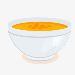 白色碗美味汤食物矢量图素材