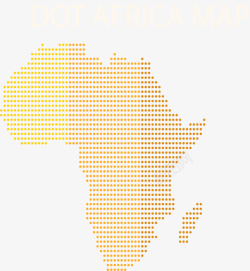 黄色波点非洲地图矢量图素材