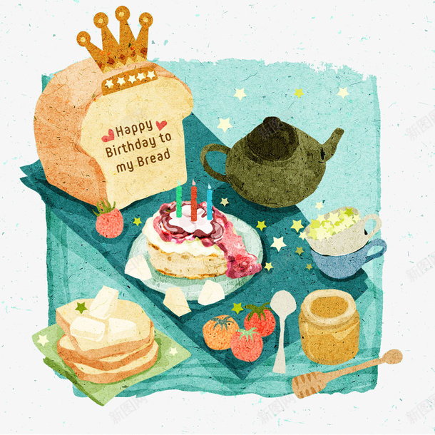 彩绘面包蛋糕美食png免抠素材_88icon https://88icon.com 彩绘面包 美食 蛋糕